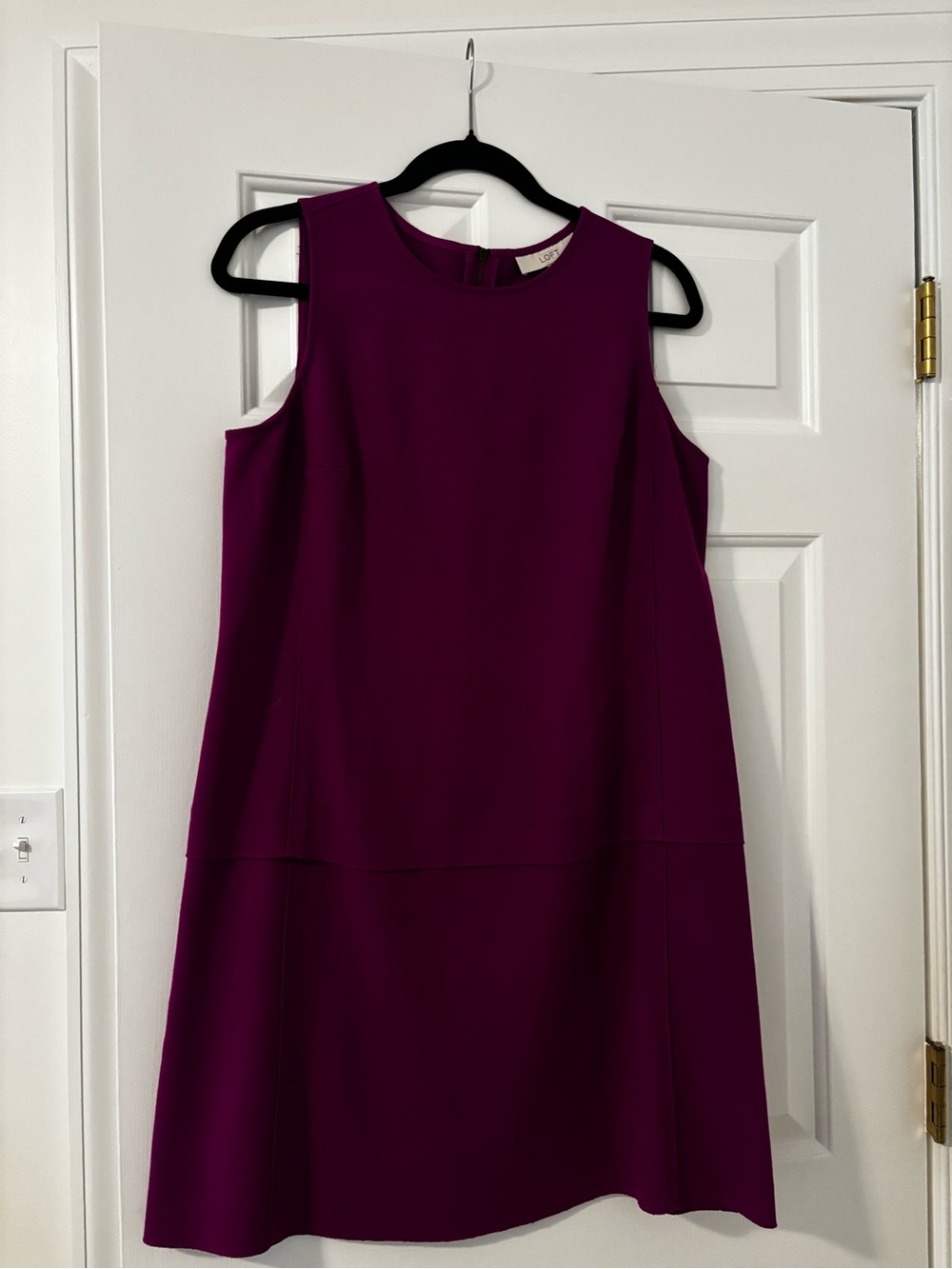 LOFT Sleeveless A-Line Dress in Deep Plum